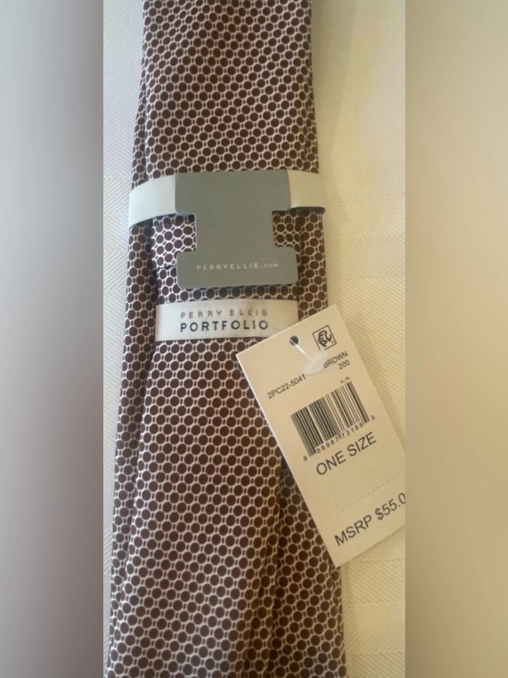 PERRY ELLIS Men's Dixon Tie Classic Brown